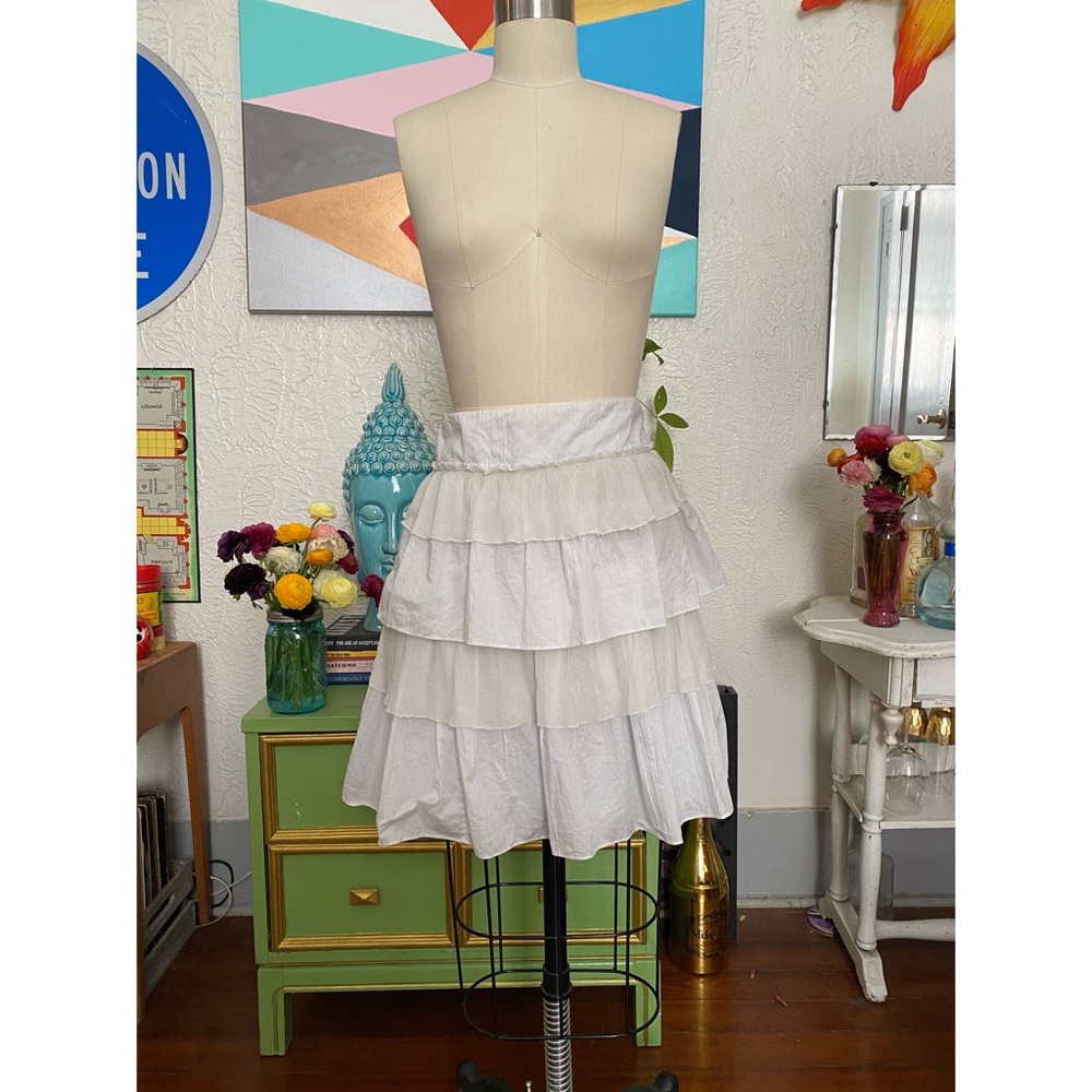 Tiered cotton and silk crepe J. Crew skirt